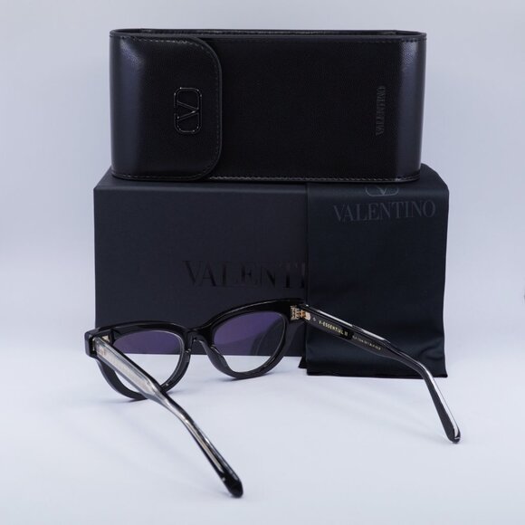 Valentino V-ESSENTIAL II VLX-124A Eyeglasses Shiny Black 50mm Cat Eye Frame - Picture 9 of 9